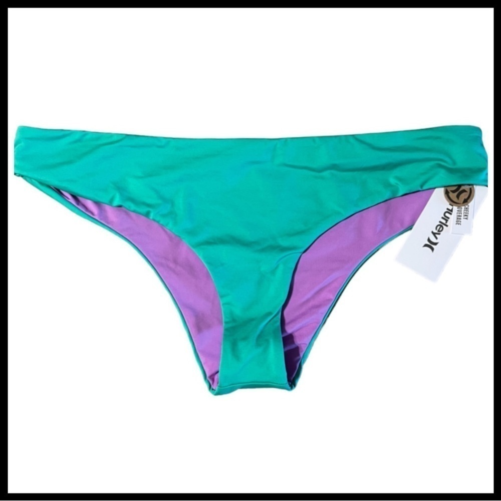 HURLEY NWT Solid Reversible Cheeky Hipster Bikini Bottom